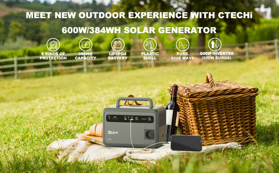 576Wh Portable Solar Generator Battery 240V 90W Portable Power Station