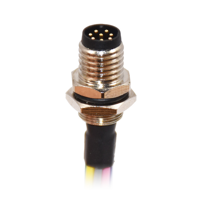 Front Mount Back Mount Panel Mount M8 Socket Connector With Wires 3pin Female With Pigtail
