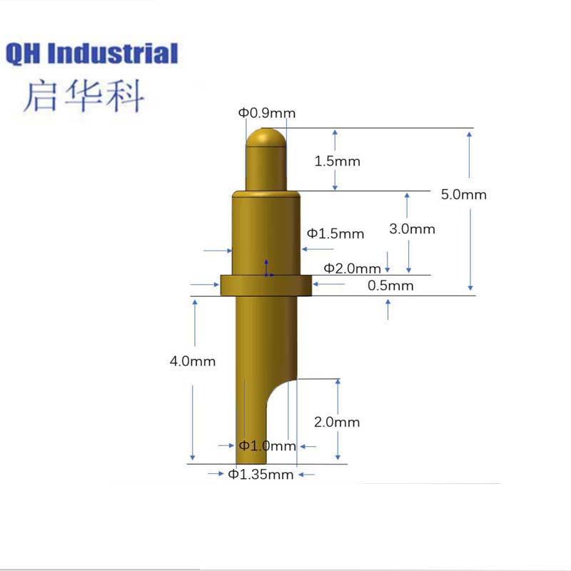 Soler Cup 5.0mm LengthCustomized PCB Electronic Products Current Signal Mobile Phone Battery Single Head RF Pogo Pin