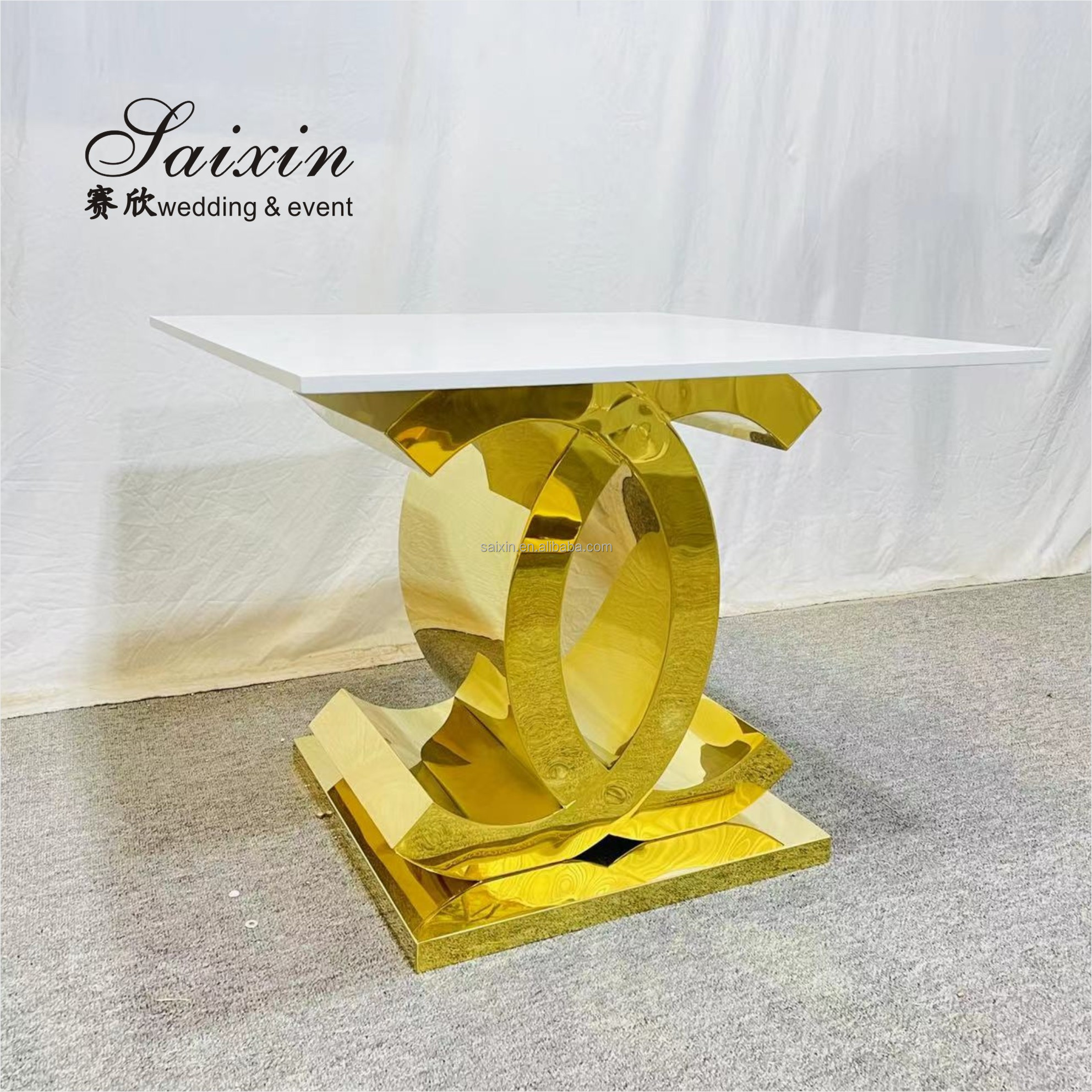 16 14 12 Inch Round Stainless Steel Hanging Crystal Cake Stands Wedding
