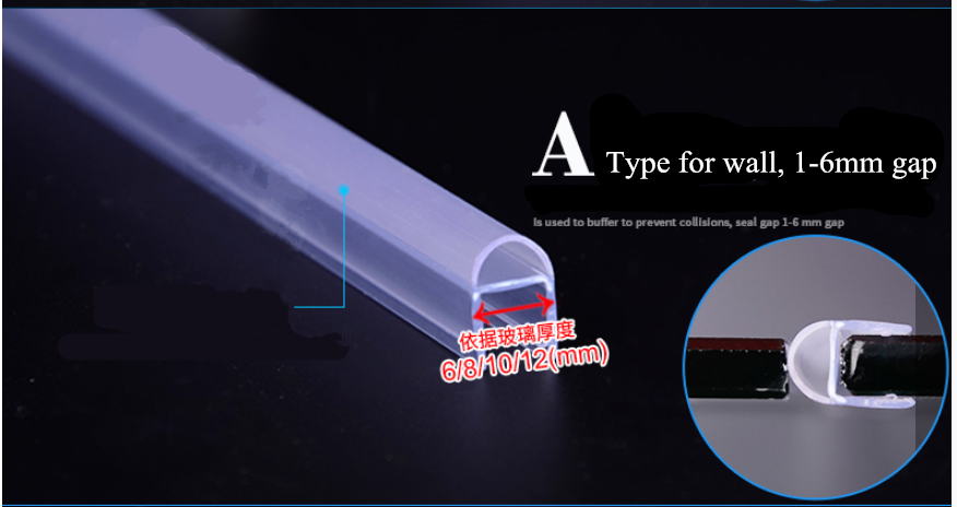 Shower Silicone Seal Strip for 120 Inch Glass Door Prevent Leaks and Stop Water Damage