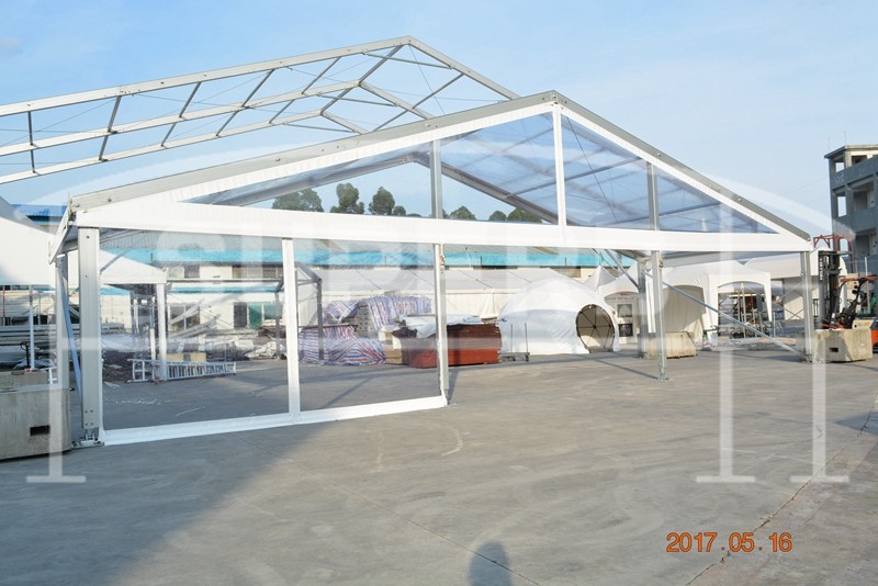 Transparent Roof Luxury Wedding Tent Aluminum Frame With 850g/M2 Roof PVC