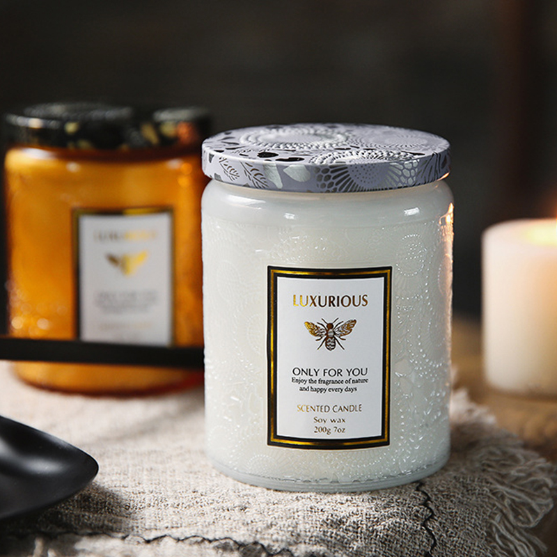 0.2kg Vegan Eco Friendly Candles , 60mm Natural Soy Wax Scented Candles