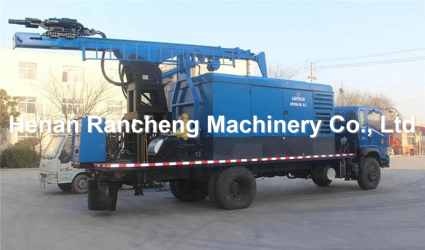 300m Depth Water Well Drilling Rig 266HP Load Vehicle Engine 115 - 350mm Dia