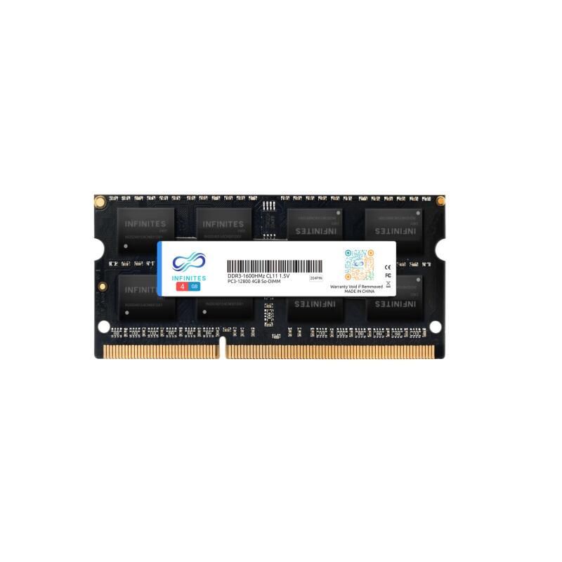 DDR3 204pin 4GB 1600MHz SODIMM PC-12800 1.35V Non Ecc Gen 3 Memory Consumer Garde Memory Module