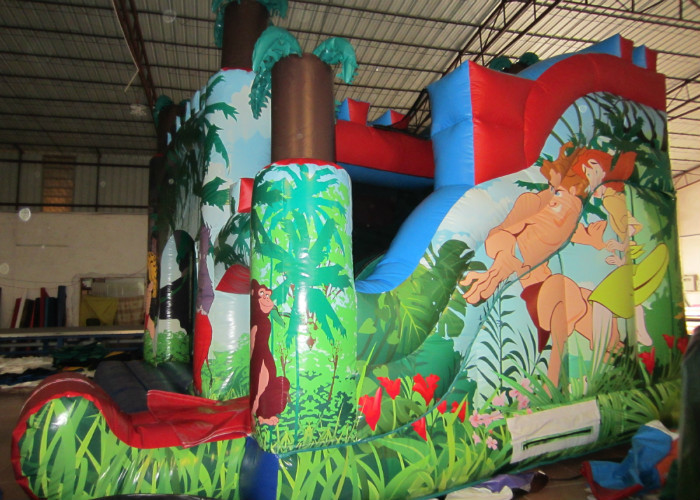 Classic inflatable palm trees jump house PVC inflatable jumping combo for sale inflatable bounccer for renting