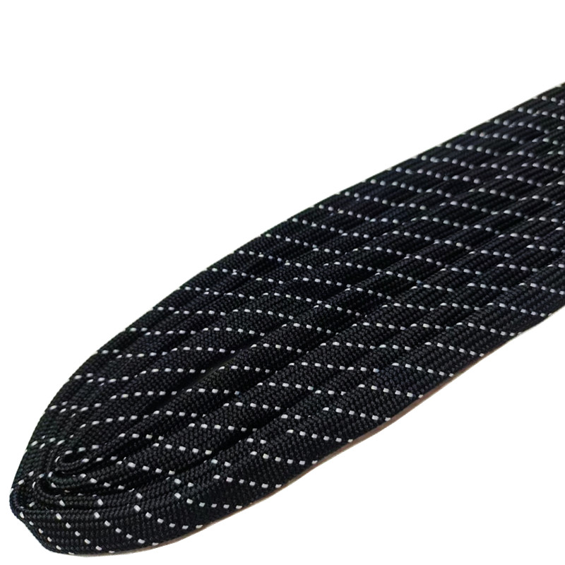Polyester Flat Drawstring Cord For Hoodie Black Elastic Shock Cord