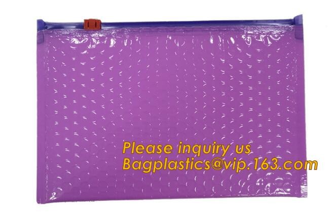 Holographic Factory Shiny gold Cosmetic bag Zipper Bubble Bag zip-lock Slider Padded Mailer metallic bubble zipper bagea