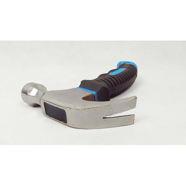 8OZ Mini Claw hammer with polishing surface and colored rubber handle