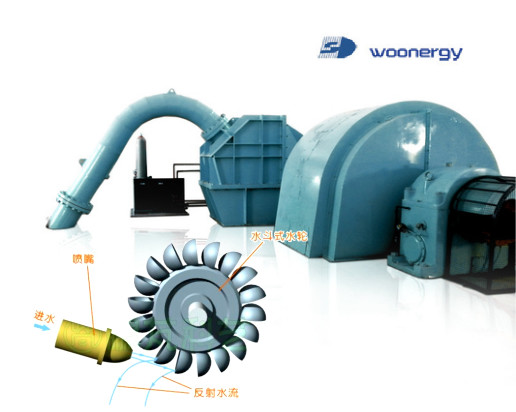 Customized Stainless Steel Pelton Hydro Turbine Generator High Water Head 300kw~50mw