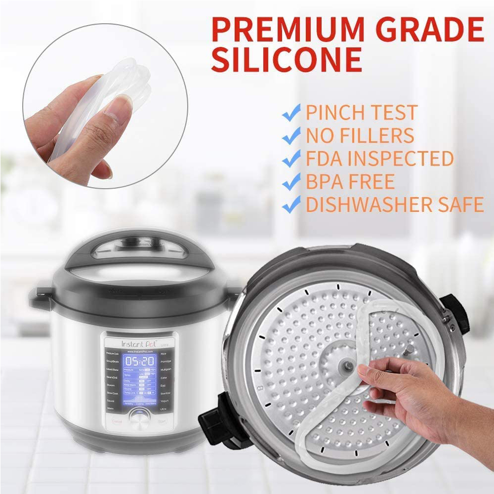 Silicone Rubber Gasket Sealing Ring for 3L/4L/5L/6L Electric Pressure Cooker White