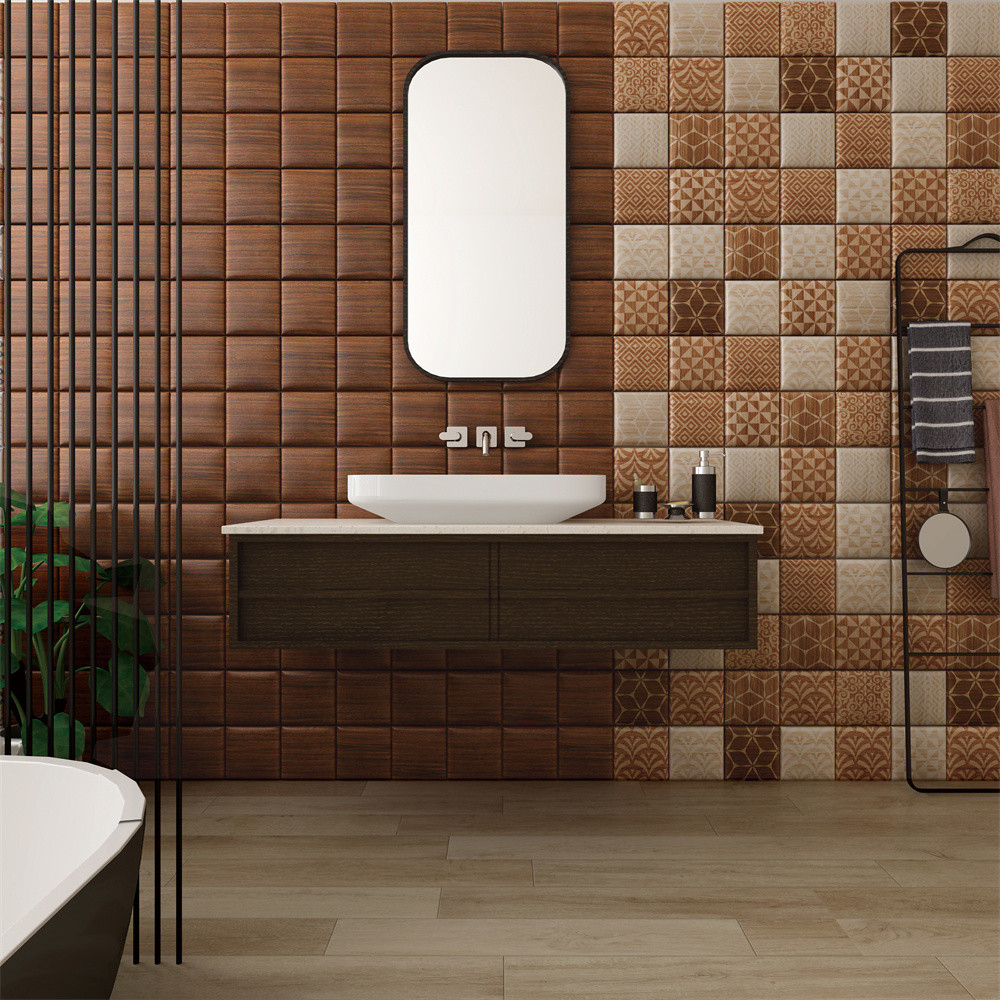 Yellow 152x152mm Mosaic Ceramic Wall Bread Tiles For Living Room And Bathroom