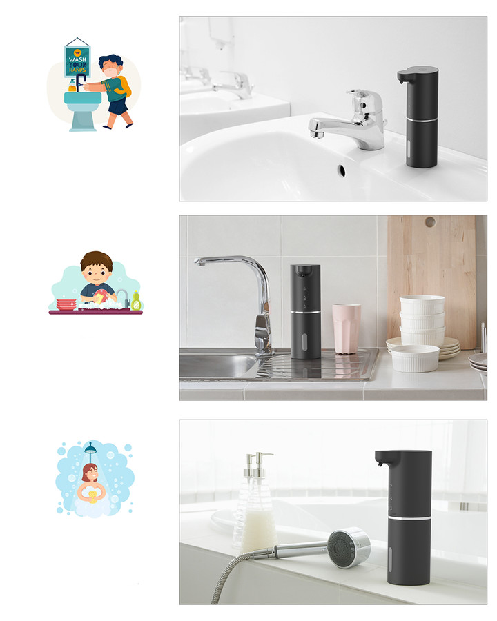 Fashionable Non - Contact Automatic Foam Soap Dispenser Rechargeable CE