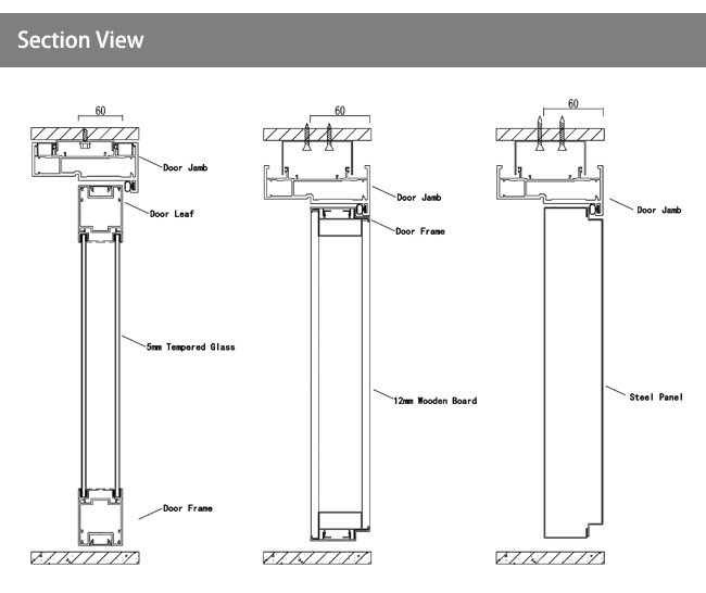 Demountable Glass Partition Wall System Removable Aluminium Frame Glass Partition
