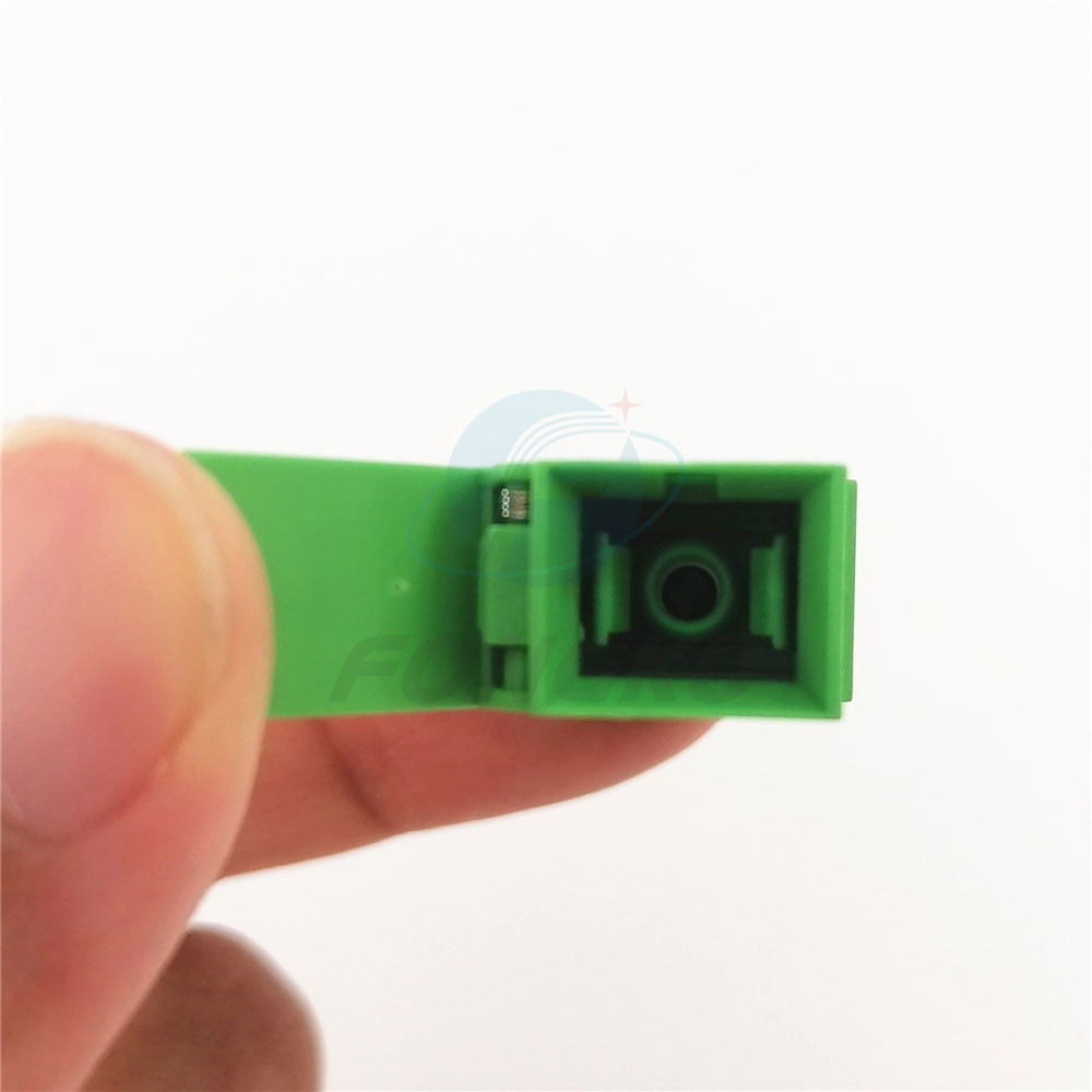 SC/APC Green Shell Simplex Adapter With Auto Shutter SM SC Fiber Optic Adapter