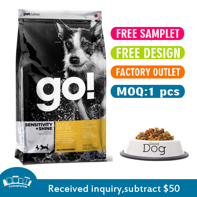 PP Woven Pet Food Packaging Bags Recyclable Material Zip Lock For Cats Poop Grooming