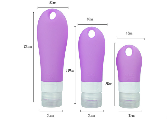 Custom Color Food Grade Shampoo Container FDA Silicone Travel Bottle Set