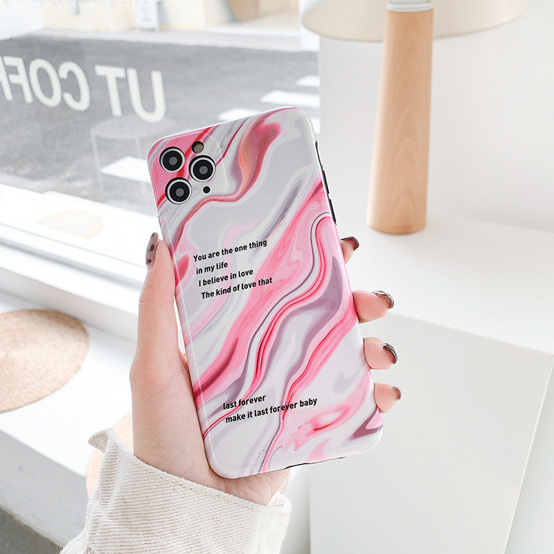 Shockproof Marble Phone Case TPU PC Hybrid Camera Protection