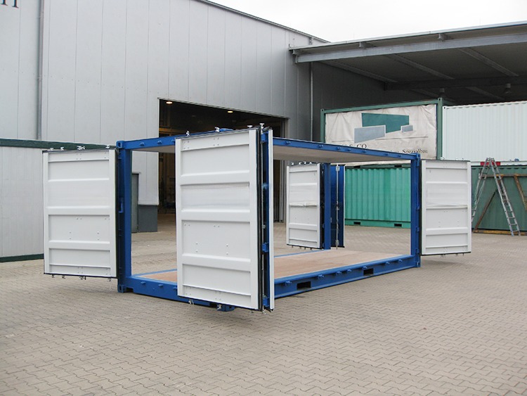 Convenient Cargo Handling 20ft Fully Side Opening Dry Shipping Container with Open Side Door and Steel Floor
