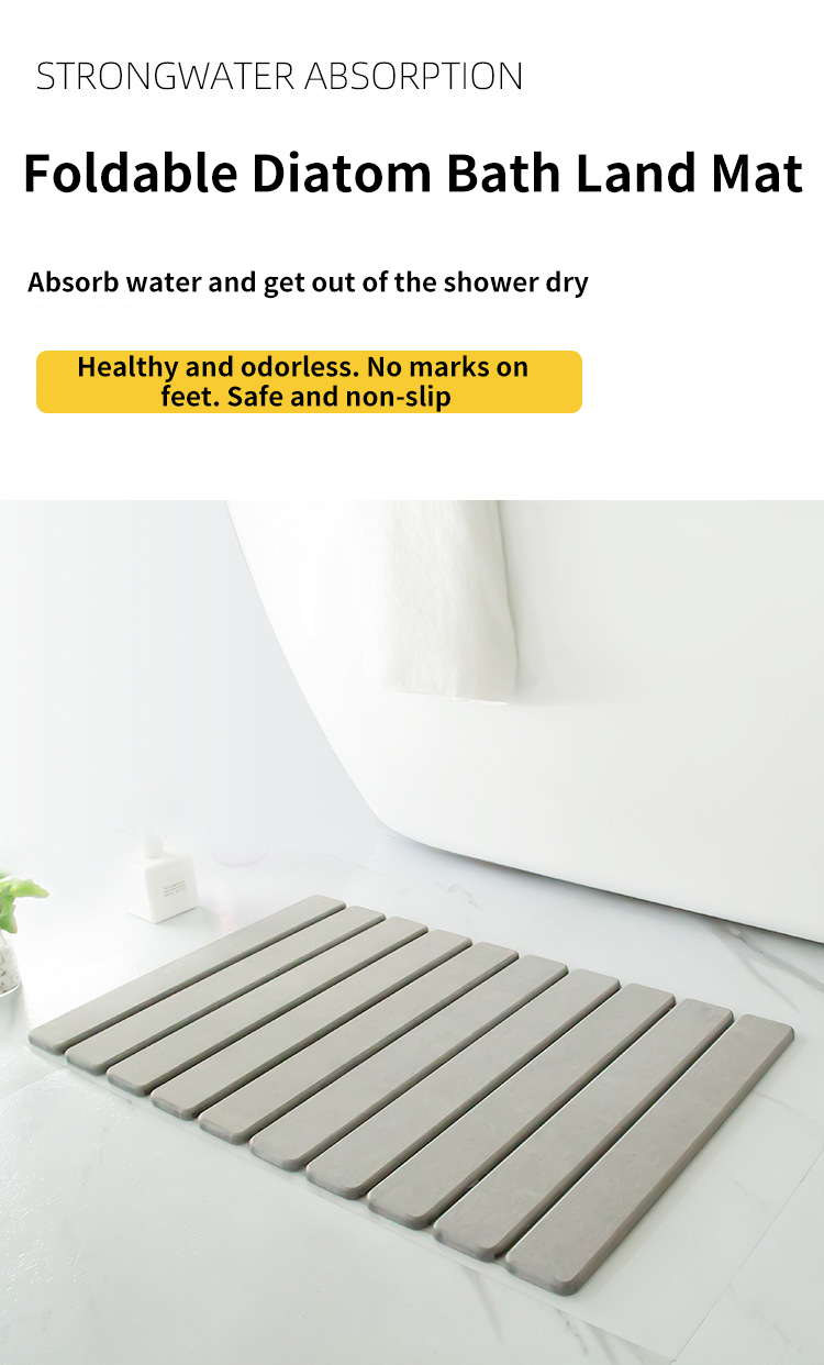 CLASSIC Design Style Diatomite Earth Bath Mat for Quick Drying Bathroom Shower Floor