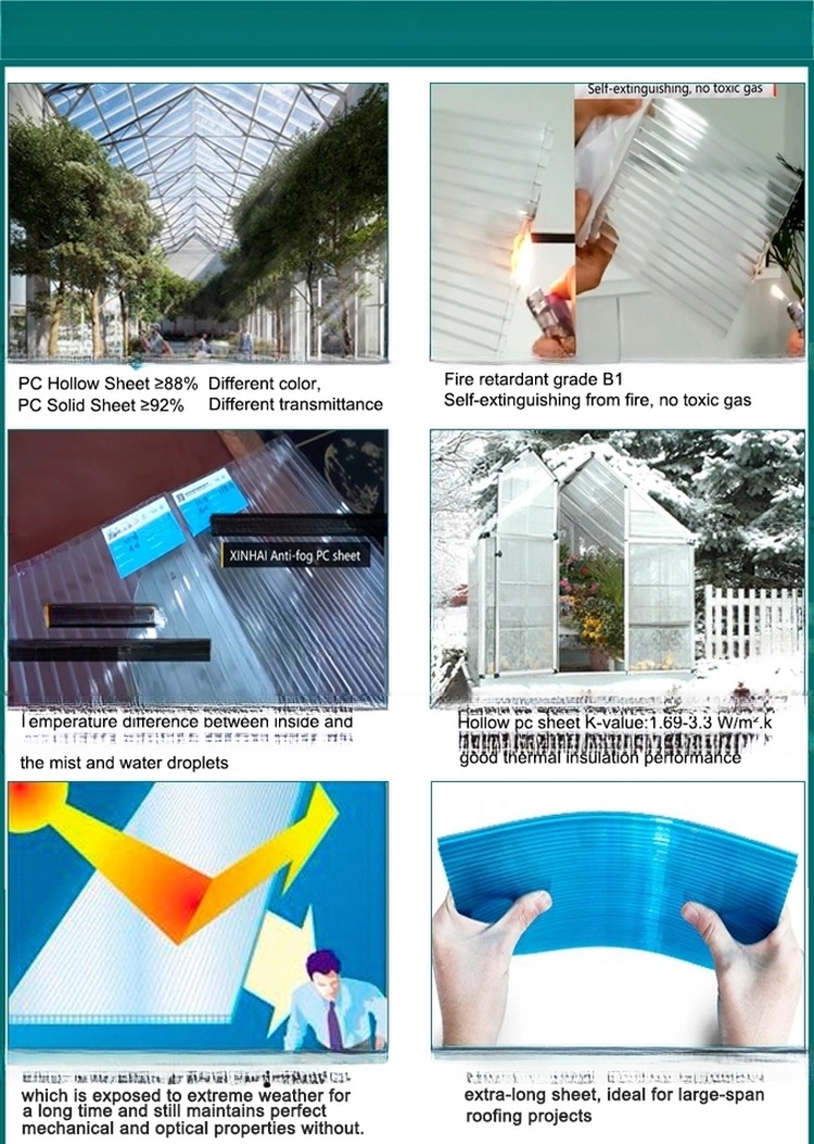 82% Light Transmission Multiwall Polycarbonate Sheet For Construction
