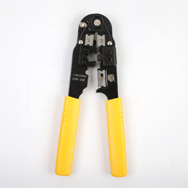 Yellow Ethernet Cable Crimping Tool Stainless Steel OEM