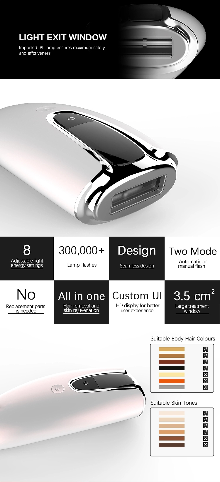 Korea Home Mini Hair Removal Machine Permanent Laser Hair Removal Device