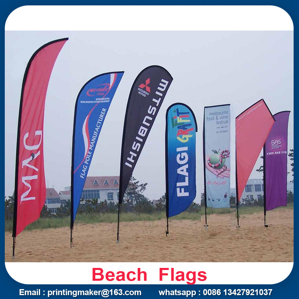 Outdoor Custom Blade Feather Flags With Ground Spike