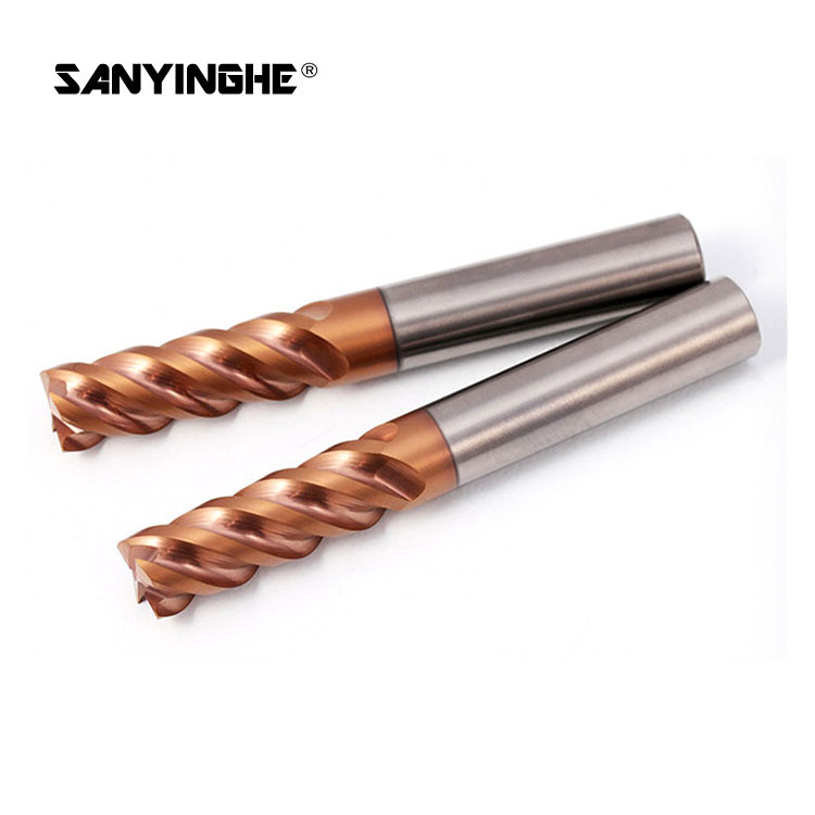 HRC55 HRC60 4 Flutes Carbide Square End Mill Cutters For Cast Iron