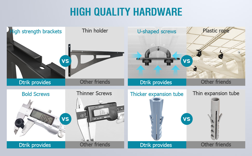 POWERFUL TOOL HOLDERS 2x3ft Garage Storage Wall Mount Shelving Rack for Warehouse Wall Shelves Rack Support