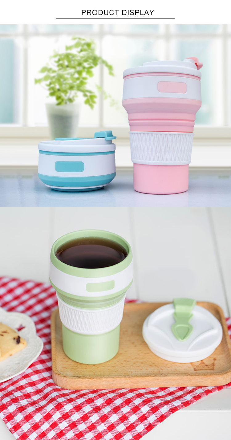 350ml BPA Free Silicone Reusable Collapsible Water Cup