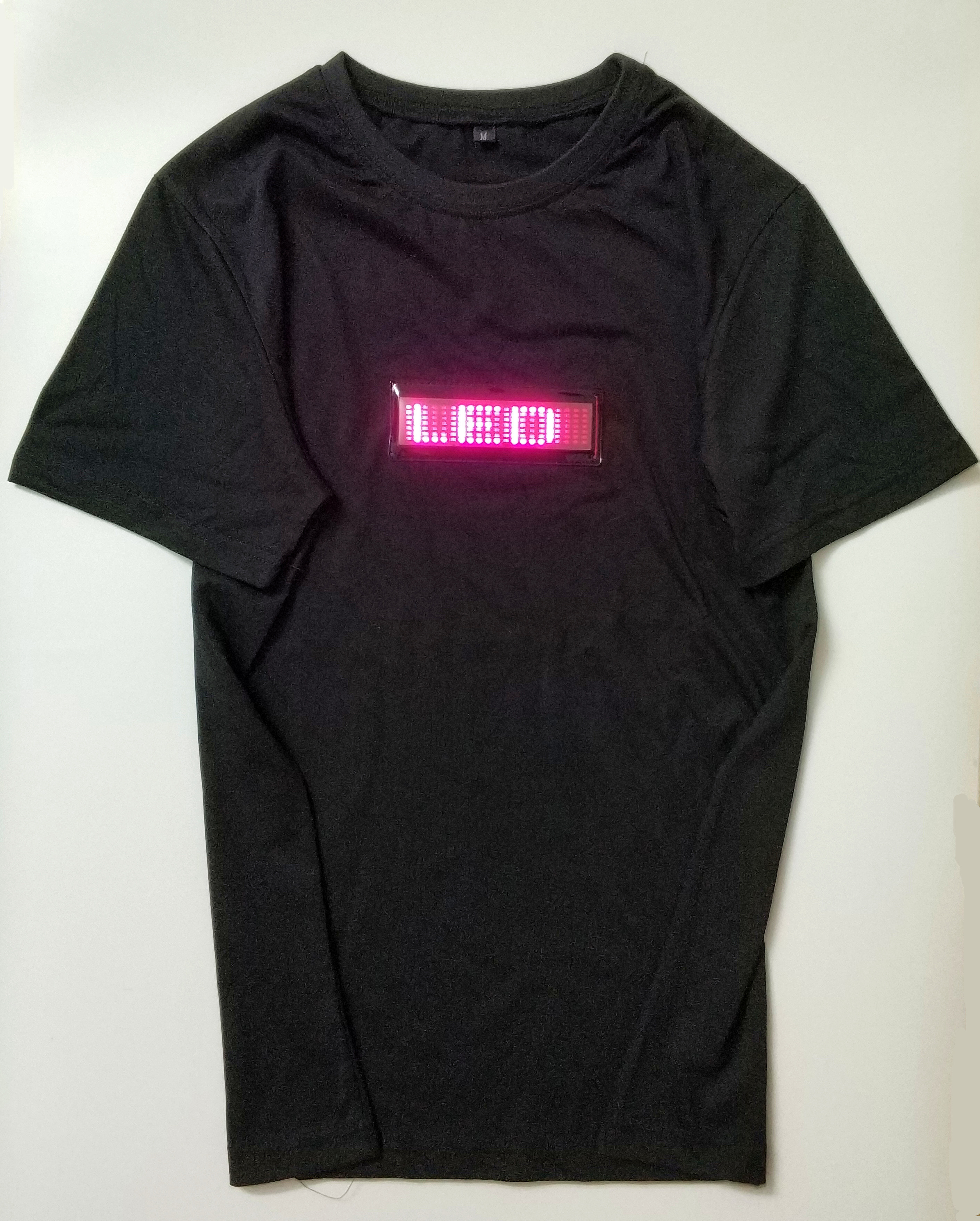 small wholesale LED display LED T-shirt Programmable rolling message flashing LED T-shirt stores up to 6messages