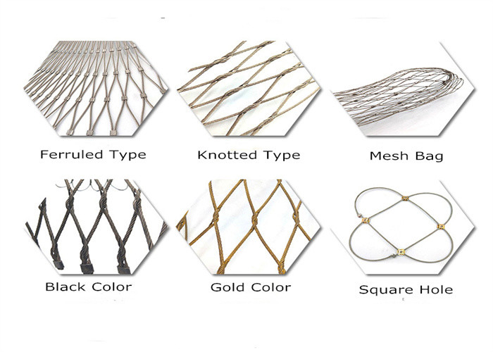 Decoration SS316L Wire Rope Netting 40mm Customized Wear Resistance