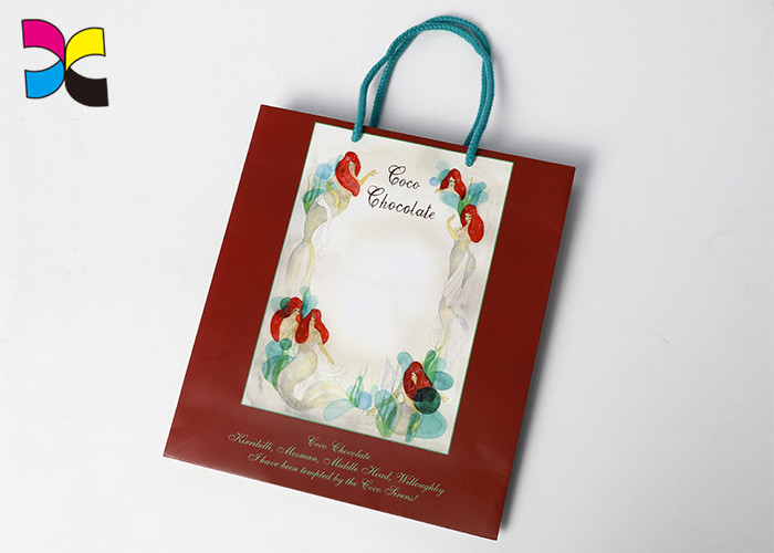 Offset Custom Printed Recycled Paper Bags 210gsm C1s Art Paper Company Promotion