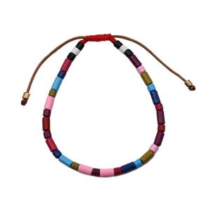 Buy cheap Mixed Color Tila Tile Bracelets , Enamel String Beaded Bracelets product