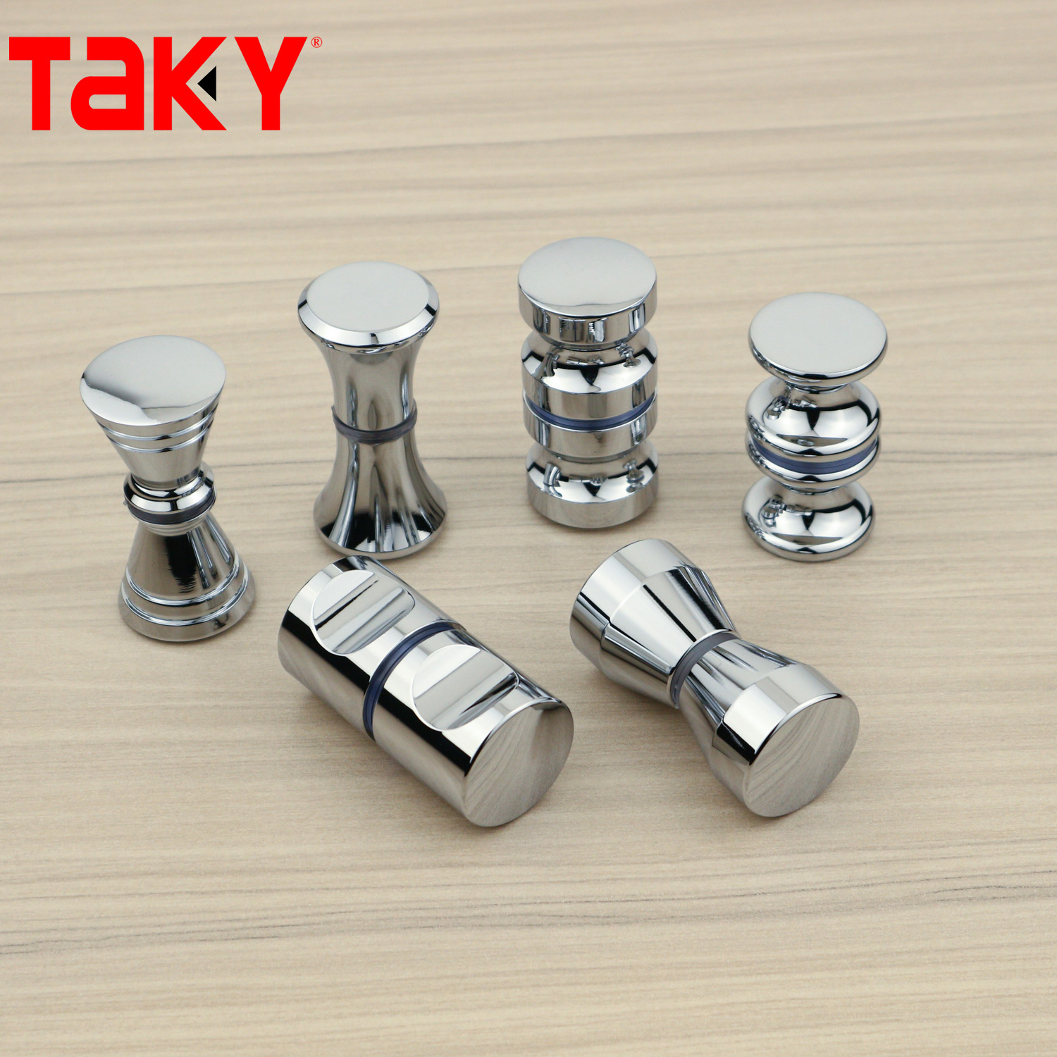 Customized Door Glass Shower Flush Round Door Knob Double Sided Bathroom Shower Door Handle