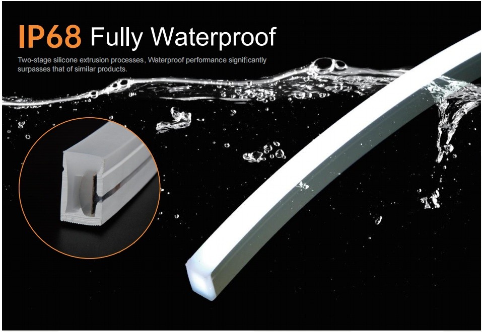 24V Swimming Pool Neon Lights Flexible Waterproof High Brightness And Luminous Efficacy