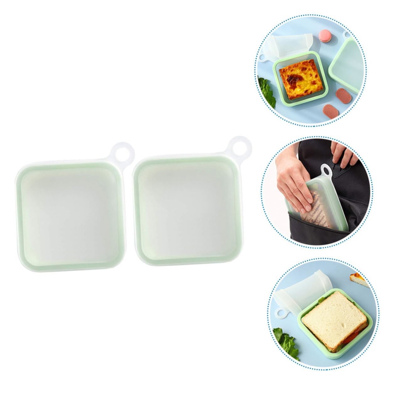 Microwave And Dishwasher Safe Silicone Sandwich Container For Lunch Boxes Reusable Silicone Storage Bag Lunch Containers