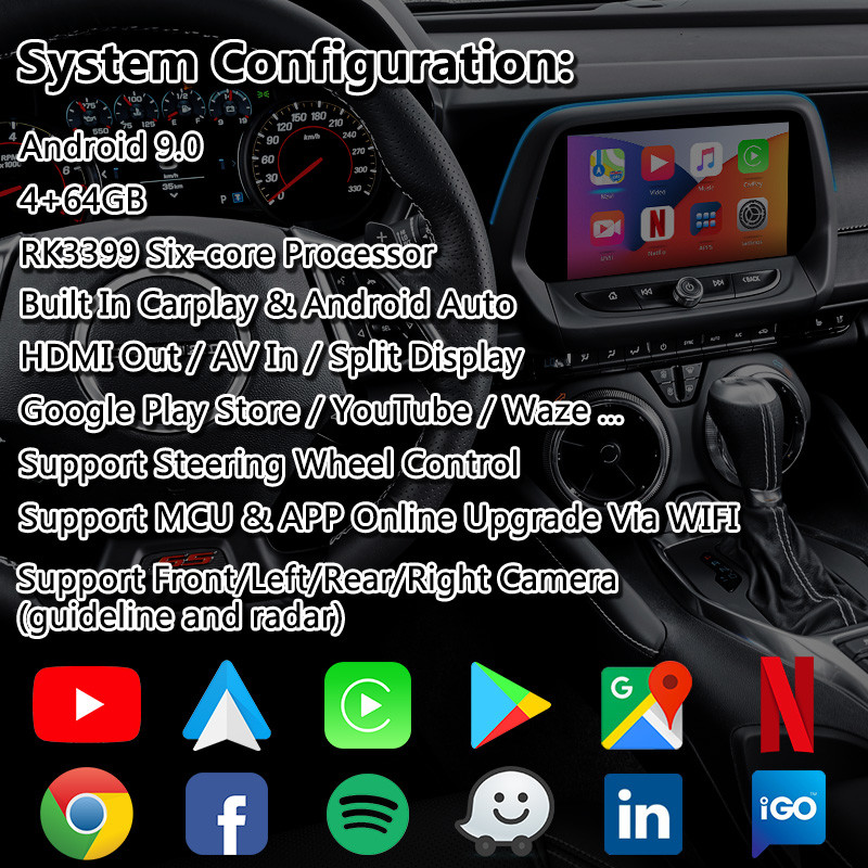 Lsailt Carplay Multimedia Interface For Chevrolet Camaro Tahoe Suburban With Android Auto