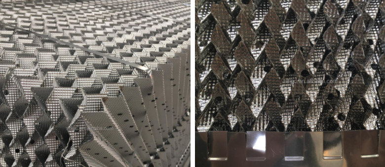 Perforated Plate Corrugated 160Y Metal Structured Packing For Separation Tower