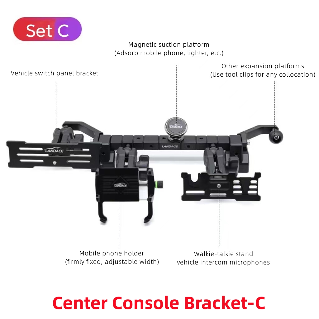 Aluminum Alloy Center Console Bracket Mobile Phone Holder for Jeep Wrangler JL Sturdy