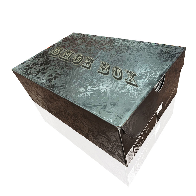 Kraft Packaging Black Shoe Corrugated Shipping Boxes Customized Printed Logo