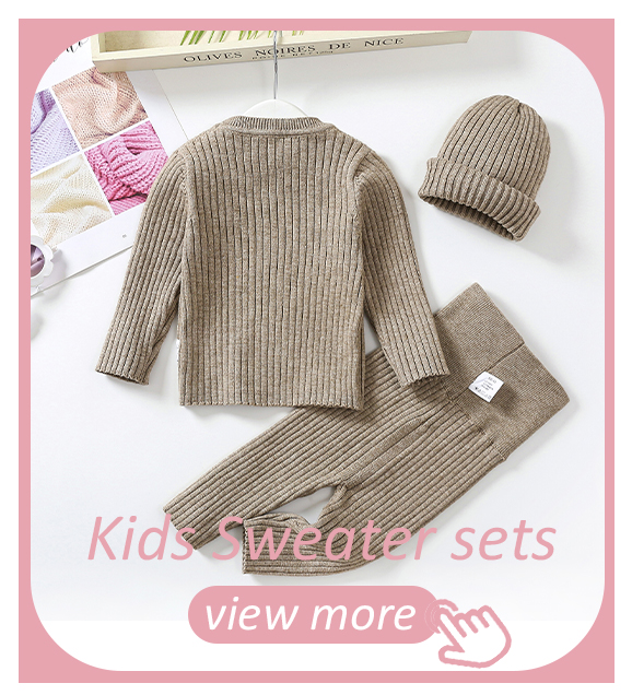 Winter Long sleeve Hat & Onesie set Newborn Boys Toddler Girls Organic Cotton Kids Infant Baby Knitted Sweater Romper