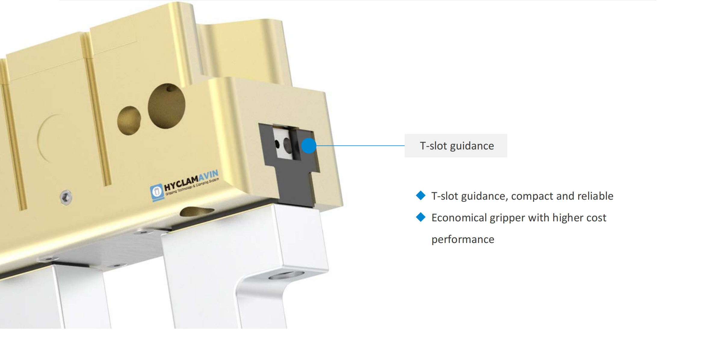 2 Jaw Pneumatic Parallel Eoat Grippers High Precision T Slot Guidance