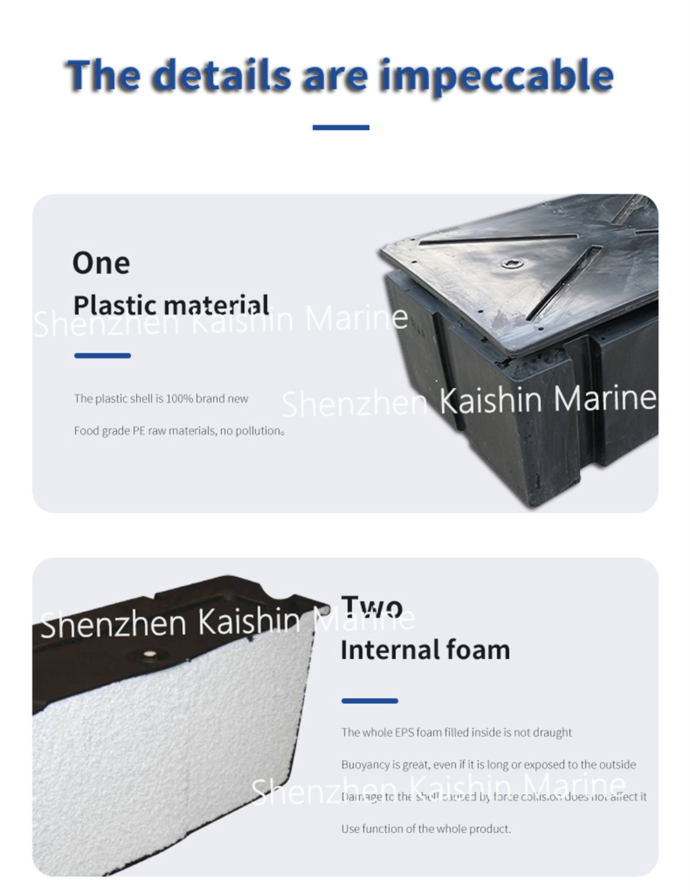 UV Resistant LLDPE Plastic Dock Pontoon Marine Boat Accessories