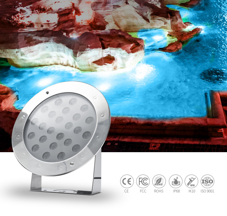 6500K Dimmable Led Swimming Pool Light IP68 SS316L Material 36W White Color