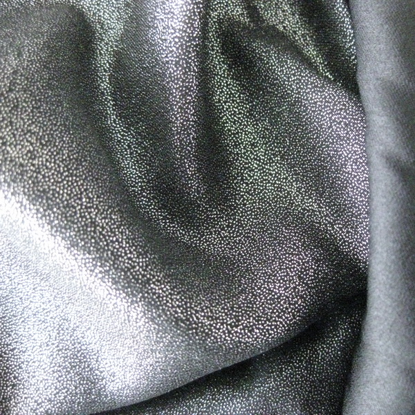 F5732 lady fashion fabric micro soft moss poly chiffon silver foil