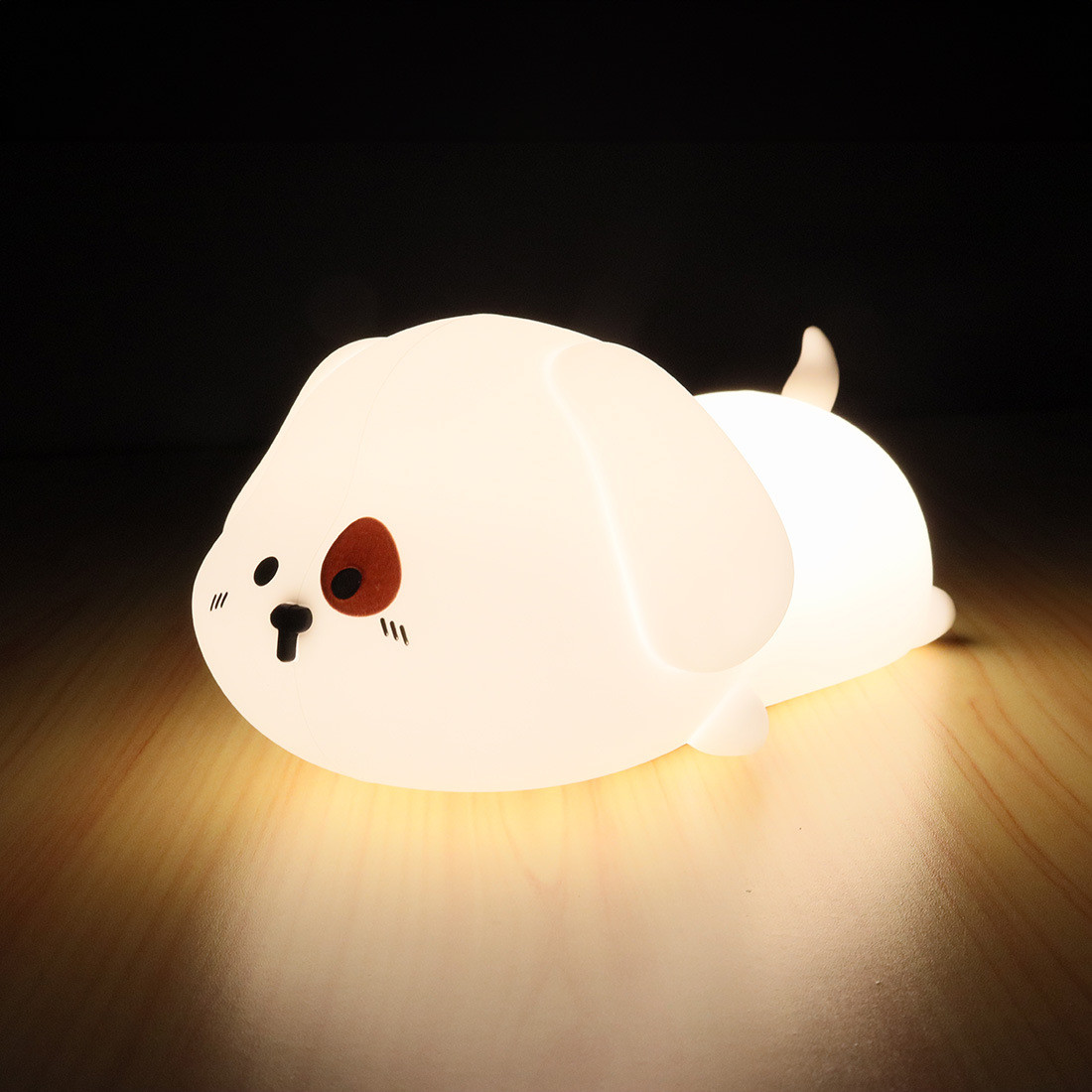 Night Light For Kids Cute Silicone Puppy Night Light With 2 Levels Of Brightness 7 Colors Kawaii Touch Lamp For Bedroom