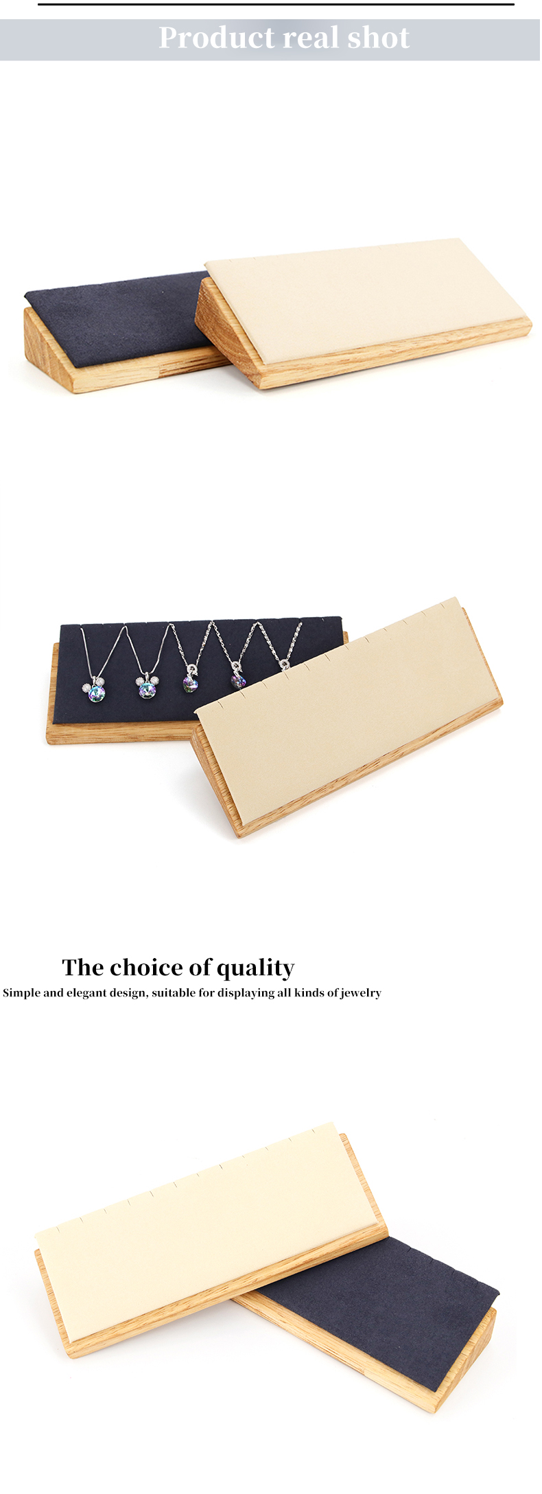 Wooden Multi Cells Pendant Display Plate Necklace Jewelry Exhibition Tray