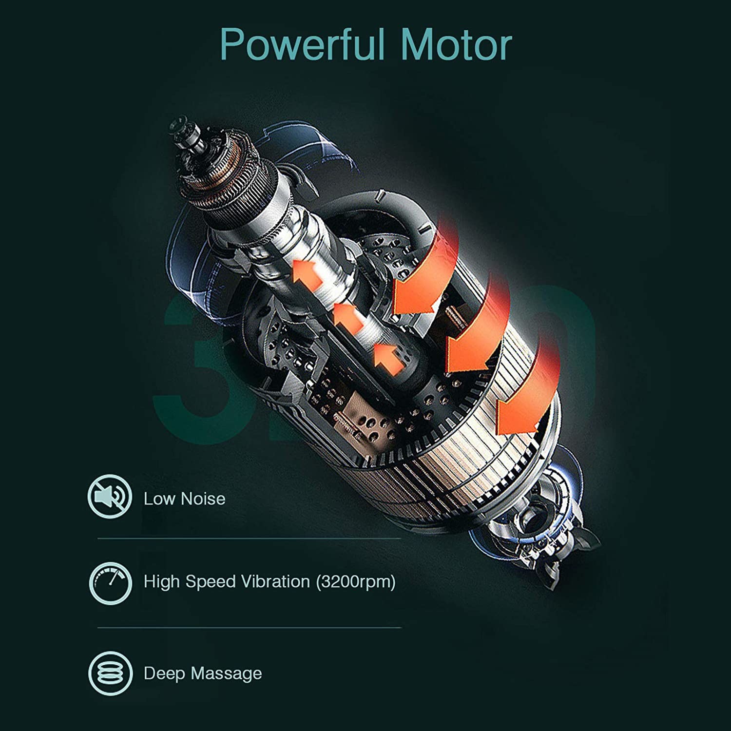 Mini Pocket Handheld Massager Gun 1200rpm 20 Speeds Body Therapy Pain Relief